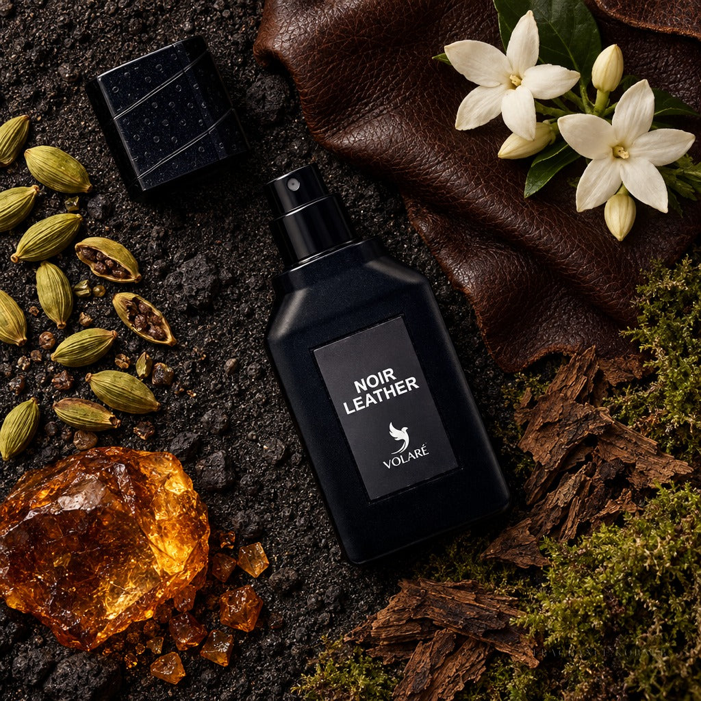 Noir Leather - Flat Lay